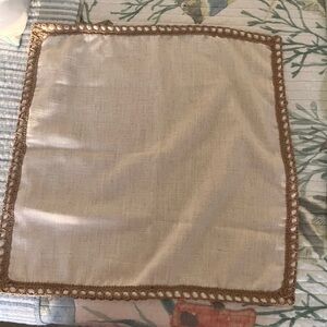 Chic Tan Accent Pillow Cover with Crochet Border